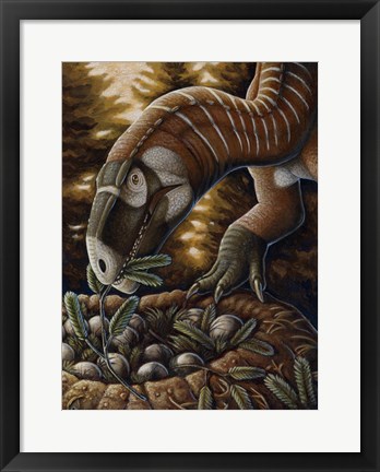 Framed Plateosaurus Dinosaur Nest Print