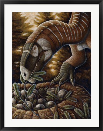 Framed Plateosaurus Dinosaur Nest Print