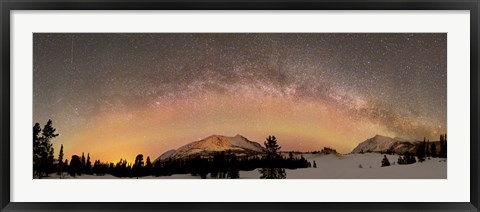 Framed Aurora Borealis and Milky Way over Yukon, Canada Print