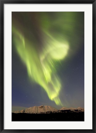 Framed Aurora Borealis over Emerald Lake Print