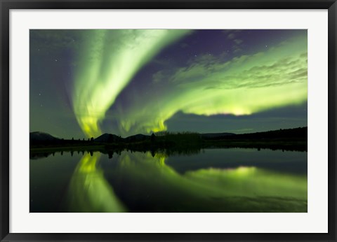 Framed Aurora Borealis Whitehorse, Yukon, Canada Print