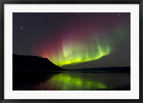 Framed Aurora Borealis with Big Dipper over Kluane Lake, Yukon, Canada Print