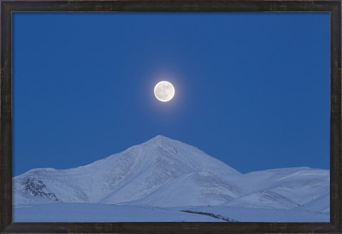 Framed Full Moon over Ogilvie Mountains, Canada Print