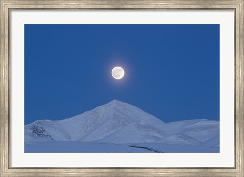 Framed Full Moon over Ogilvie Mountains, Canada Print