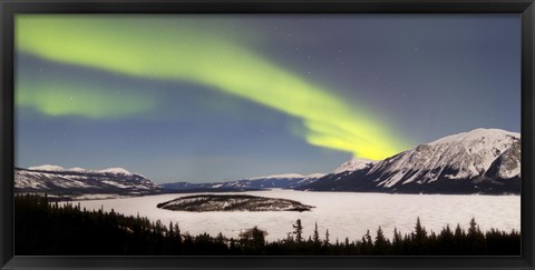 Framed Aurora Borealis over Bove Island, Yukon, Canada Print