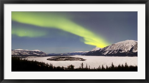 Framed Aurora Borealis over Bove Island, Yukon, Canada Print