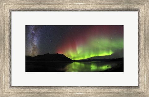 Framed Aurora Borealis, Milky Way and Big Dipper Print