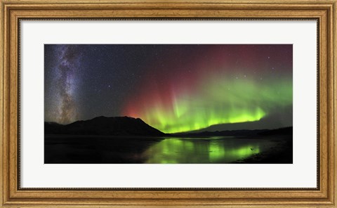 Framed Aurora Borealis, Milky Way and Big Dipper Print