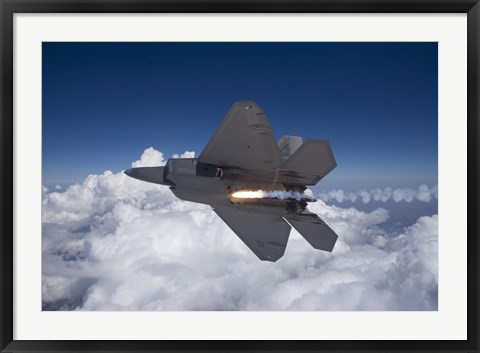 Framed F-22 Raptor Releases a Flare Print