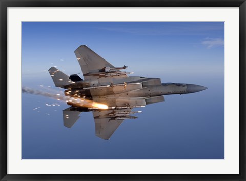 Framed F-15 Eagle Releases a Flare Print