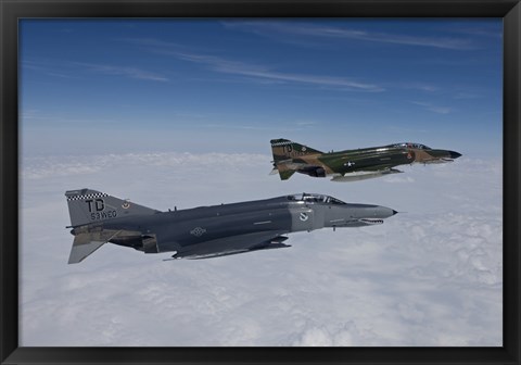 Framed Two QF-4E&#39;s Fly over the Gulf of Mexico Print