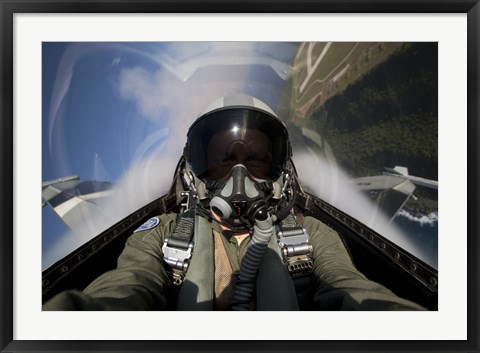 Framed View from the Cockpit of an F-16 Print