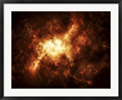 Framed Nebula Surrounded by Stars Print