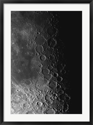 Framed Rupes Recta Ridge and Craters Pitatus and Tycho Print