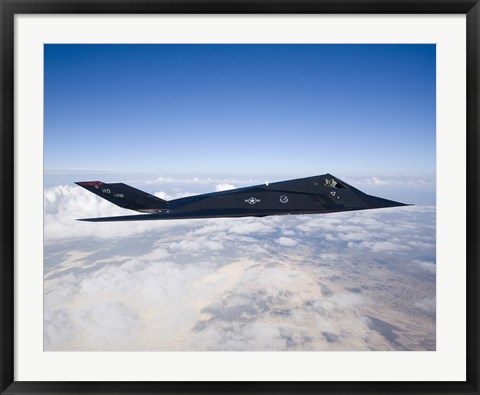 Framed F-117 Nighthawk Stealth Fighter in Flight over New Mexico Print