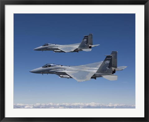 Framed Two F-15 Eagles over Oregon Print