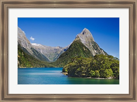 Framed Mitre Peak, Milford Sound, South Island, New Zealand Print