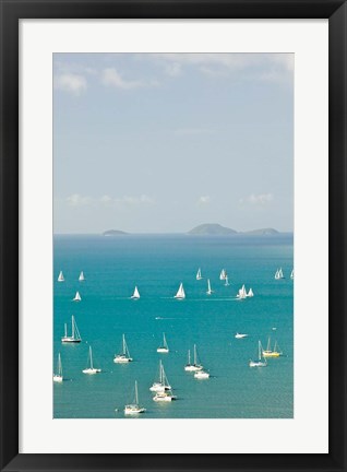 Framed Australia, Queensland, Whitsunday, Airlie, Sailboats Print