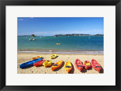 Framed Kayaks, Paihia, Northland, New Zealand Print