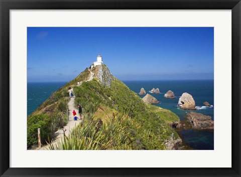 Framed Lighthouse, Nugget Point, South Island, New Zealand Print