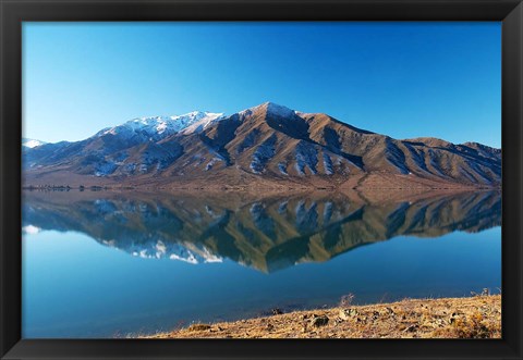 Framed Lake Benmore in Winter, Waitaki Valley, South Island, New Zealand Print