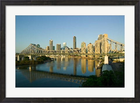 Framed Australia, Brisbane, Story Bridge, Riverside Centre Print