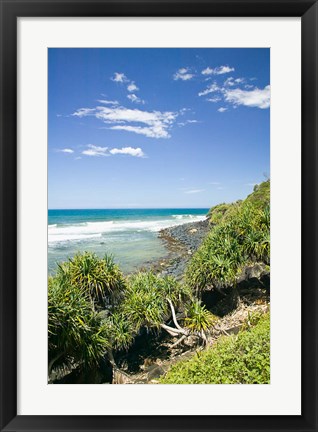 Framed Australia, Gold Coast, Burleigh Head NP beach Print