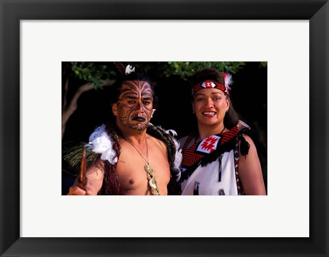 Framed New Zealand, North Island, Maori culture and costume Print