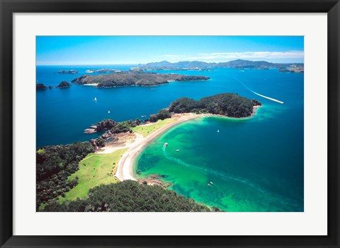 Framed Motuarohia Island, Roberton Island, Bay of Islands, Northland, New Zealand Print