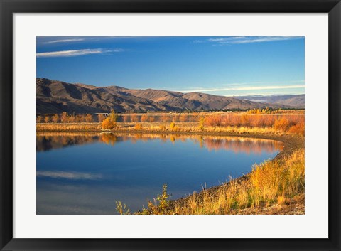 Framed Boat Harbour, Lake Dunstan, Central Otago, New Zealand Print