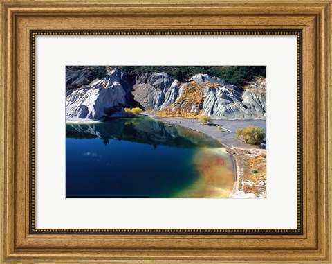 Framed Blue Lake, St Bathans, Central Otago, New Zealand Print