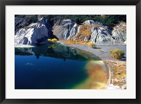 Framed Blue Lake, St Bathans, Central Otago, New Zealand Print