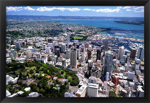 Framed Auckland skyline, New Zealand Print