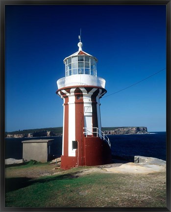 Framed Hornby Lighthouse, Sydney Harbor NP, New South Wales, Australia Print