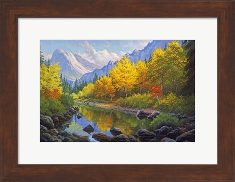 Framed Mountain Stream Print