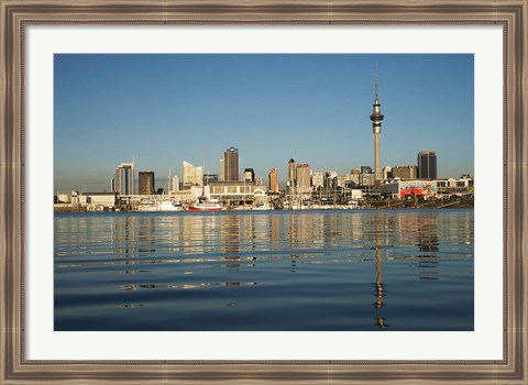 Framed Auckland CBD skyline, North Island, New Zealand Print