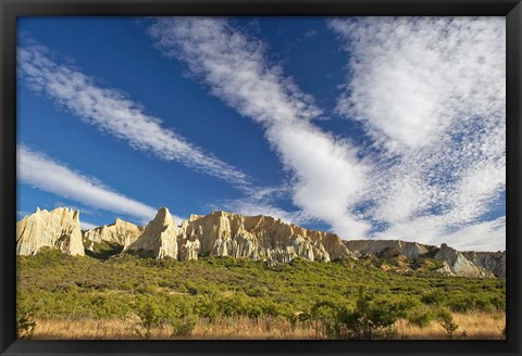 Framed Clay Cliffs, near Omarama, North Otago, South Island, New Zealand Print