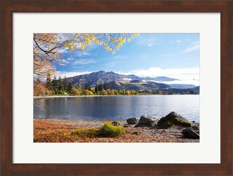 Framed Glendhu Bay, Lake Wanaka, Otago, South Island, New Zealand Print