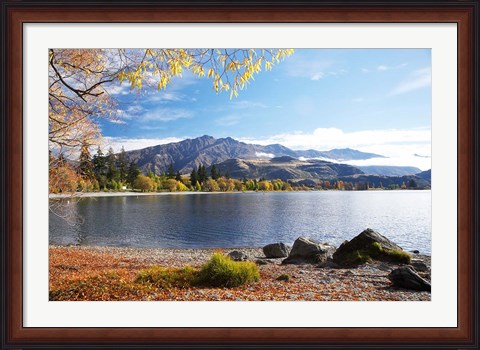 Framed Glendhu Bay, Lake Wanaka, Otago, South Island, New Zealand Print