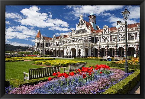 Framed Historic Railway Station, Dunedin, South Island, New Zealand Print