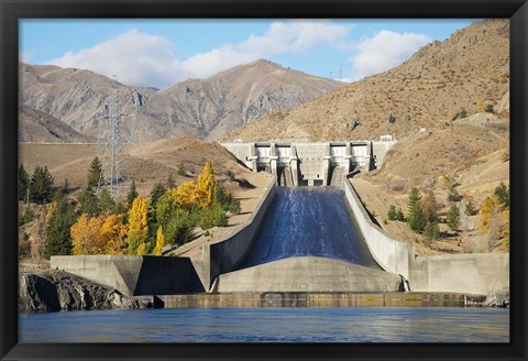 Framed Lake Aviemore, Benmore Dam, South Island, New Zealand Print