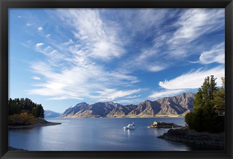 Framed Lake Hawea, Otago, South Island, New Zealand Print