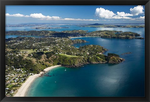 Framed Palm Beach, Waiheke Island, North Island, New Zealand Print