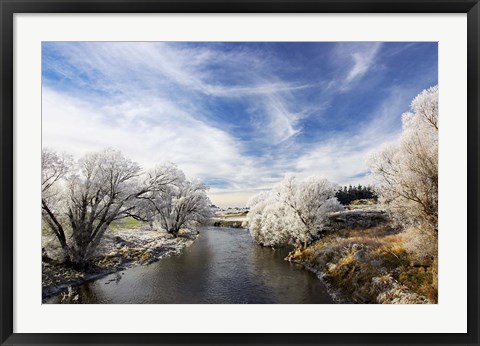 Framed Taieri River, Sutton, Otago, South Island, New Zealand Print