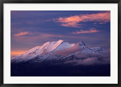 Framed Mt Ruapehu, Tongariro NP, North Island, New Zealand Print