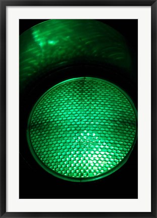 Framed Green Traffic Light, New Zealand Print