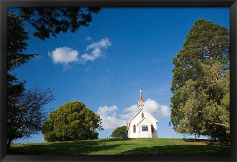 Framed Historic Gladstone Church, Wairarapa, North Island, New Zealand Print