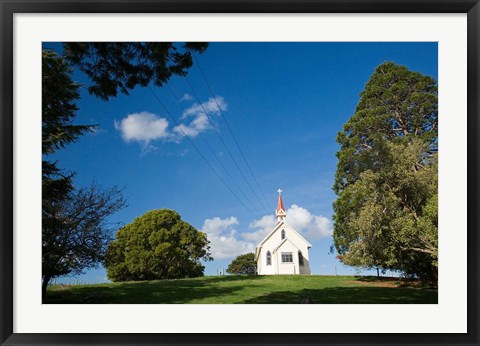 Framed Historic Gladstone Church, Wairarapa, North Island, New Zealand Print