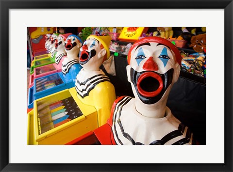 Framed Laughing Clowns Side-Show, Rotorua, Bay of Plenty, North Island, New Zealand Print