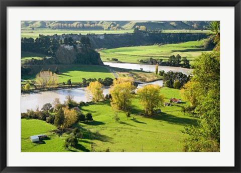 Framed Rangitikei River, near Ohingaiti, Rangitikei, North Island, New Zealand Print